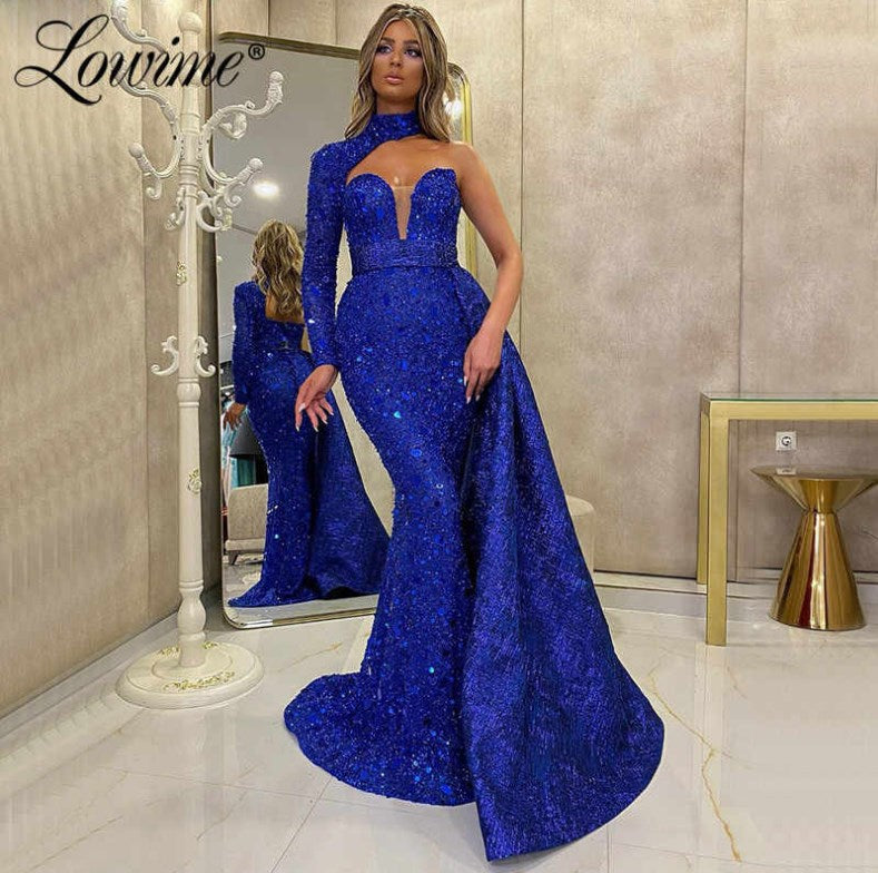 Evarisluxe Elegant Sequin Long Sleeve Party Dress