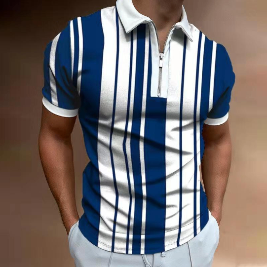 Men's Polo Shirt with National Stitching Color Print