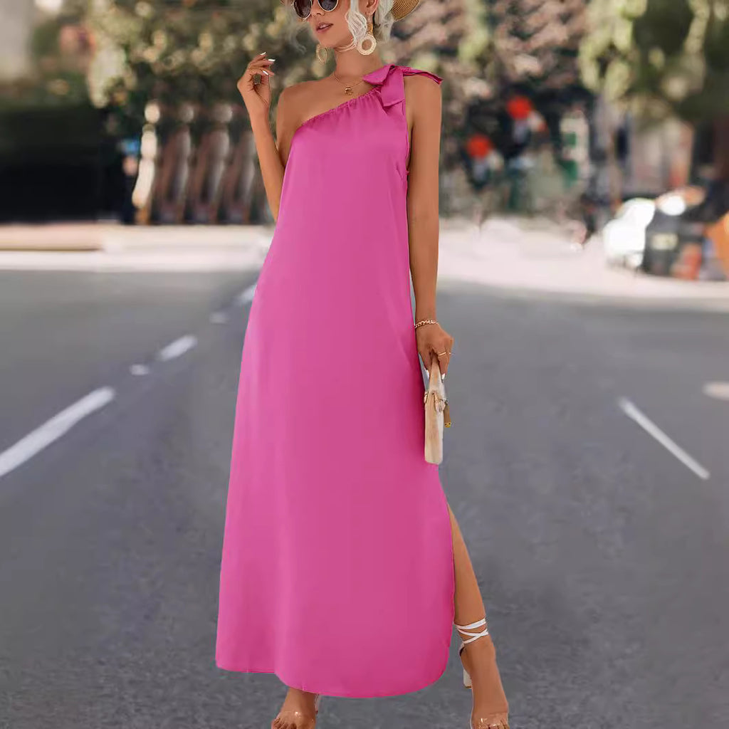 2023 Spring/Summer Women's One-Shoulder Dress