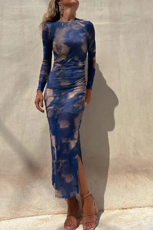 Tie-Dye Pleated Dress