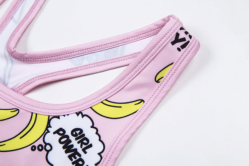 Cartoon Print Yoga Set for Women (Two-Piece)