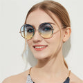 A18905 Vintage Round Diamond Cut Sunglasses for Women