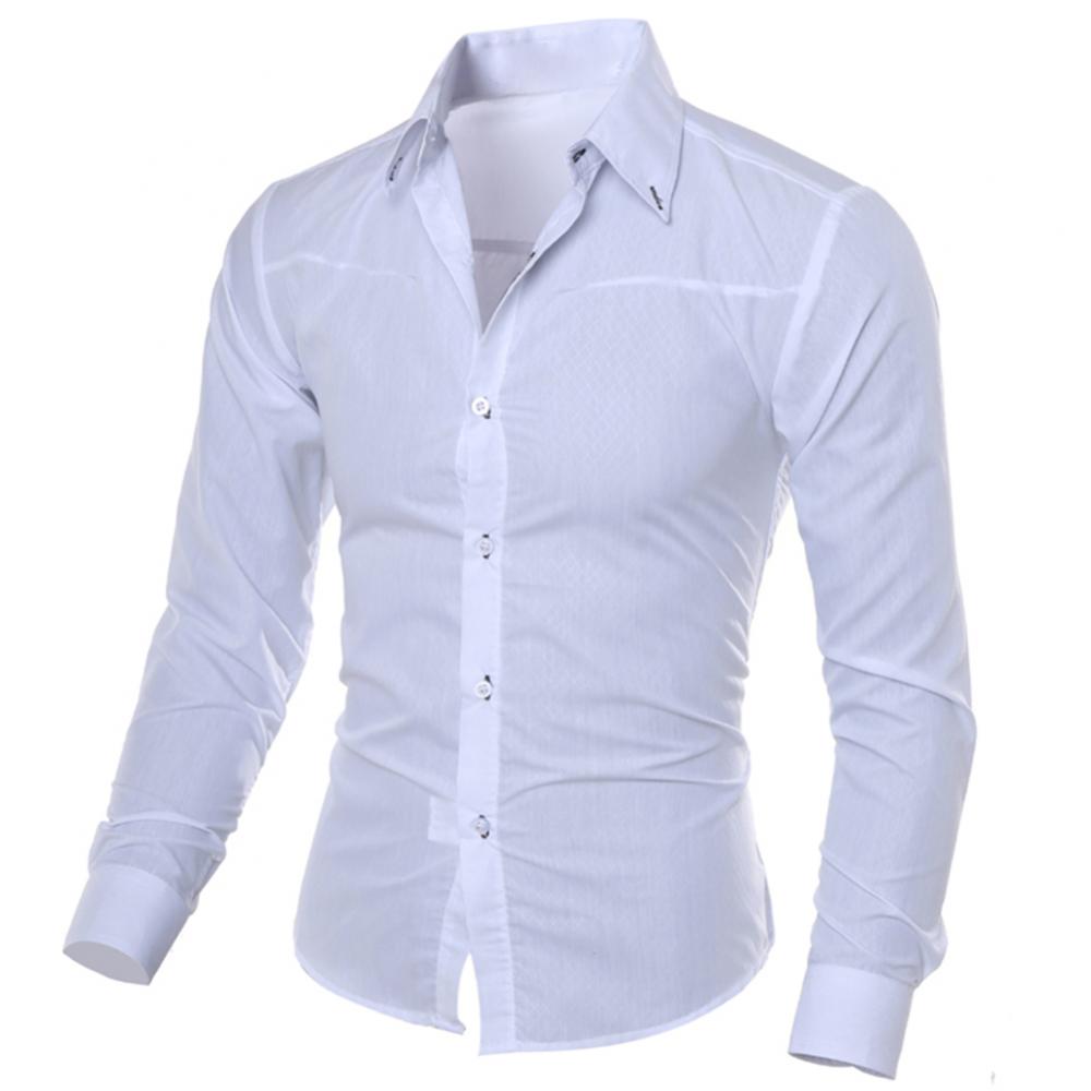 Slim Fit Long Sleeve Cotton Shirt for Men - British Style