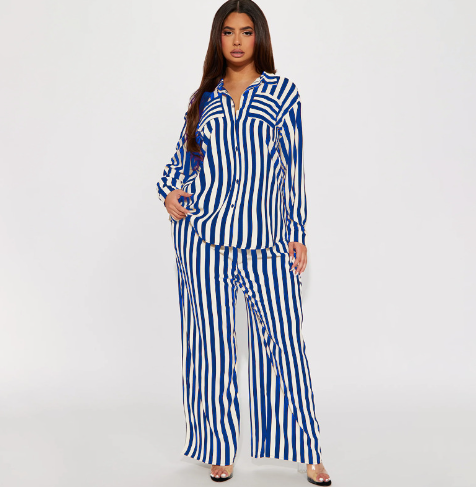 2-Piece Set: Wide Leg Pants and Cotton Linen Outfit