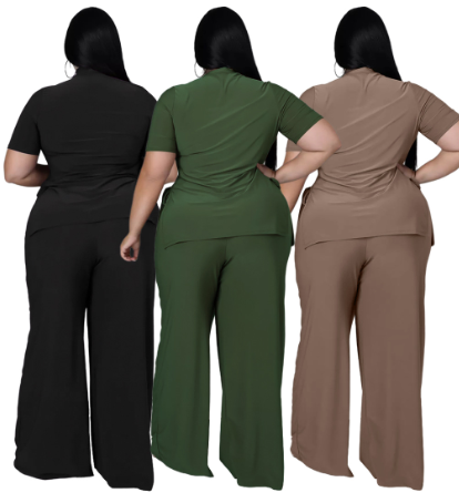 V-Neck Two Piece Set for Women with Side Straps