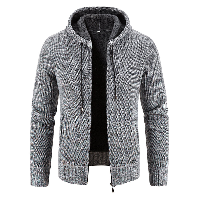 Winter Thick Hooded Cardigan for Men - Slim Fit Sweater