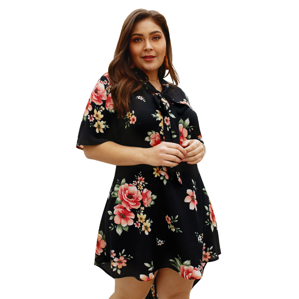 The Fleur Tropicale Plus Size Floral Dress | Evarisluxe
