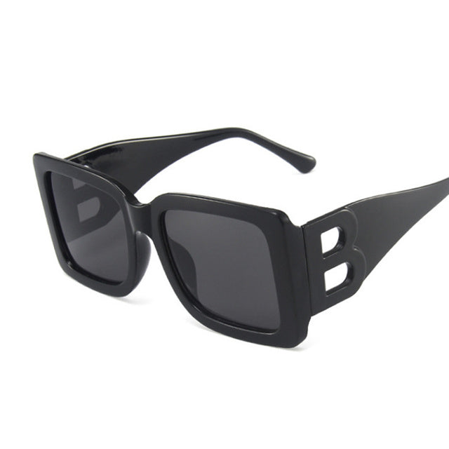 Fashion Brand Black Gradient Square Sunglasses for Women