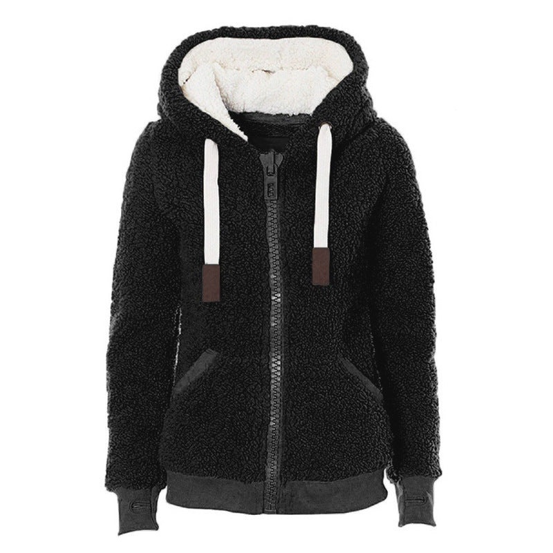 2019 Winter Loose Plush Sweatshirt Jacket for Women