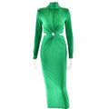 2024 Spring New Elegant Solid Color High Neck Dress