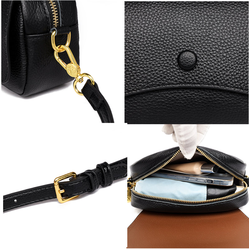 Evarisluxe Cowhide Leather Crossbody Bag