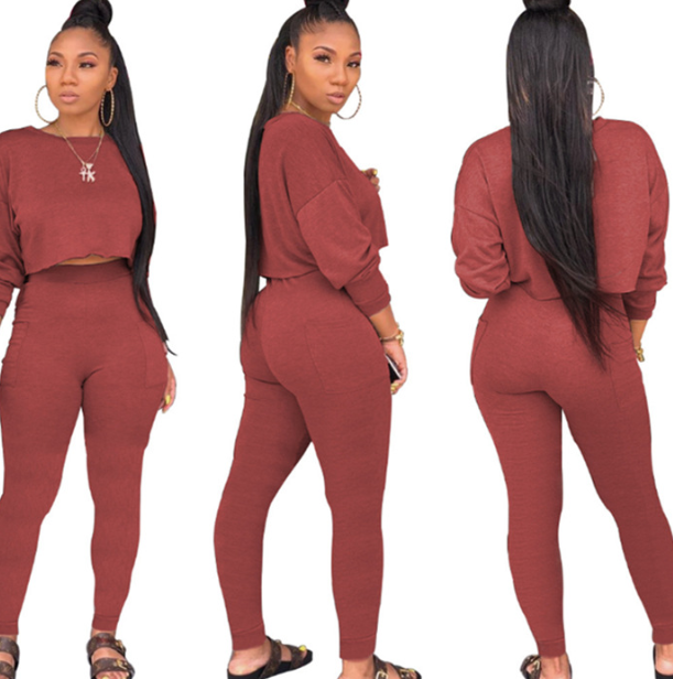 Thick Hoodie Pocket Casual Two-Piece Set