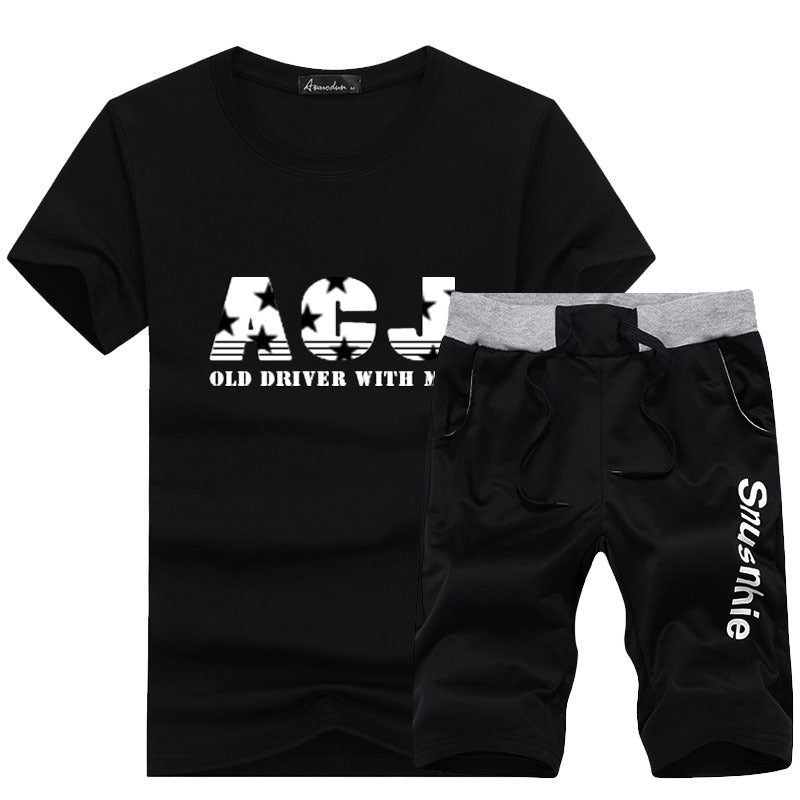 Men's Casual Sports Set - Short Sleeve T-Shirt & Shorts