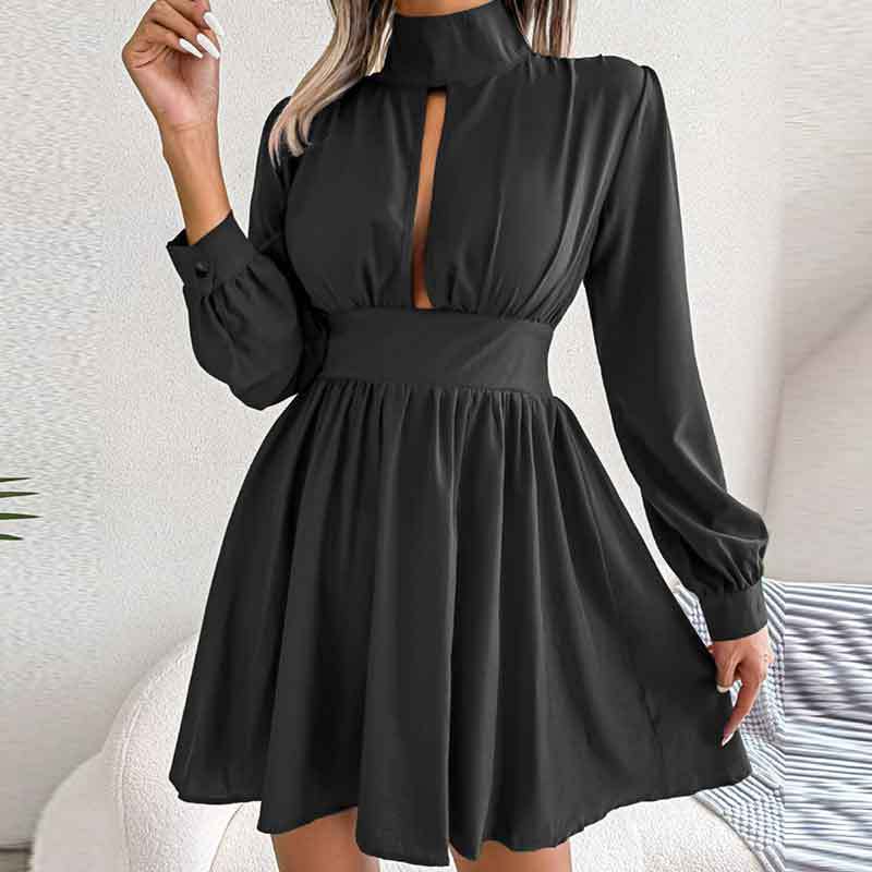 2023 Spring New Women's Elegant Solid Color Dress