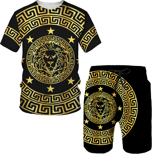Men's 2-Piece 3D Print Sportswear Set - Summer Outfit