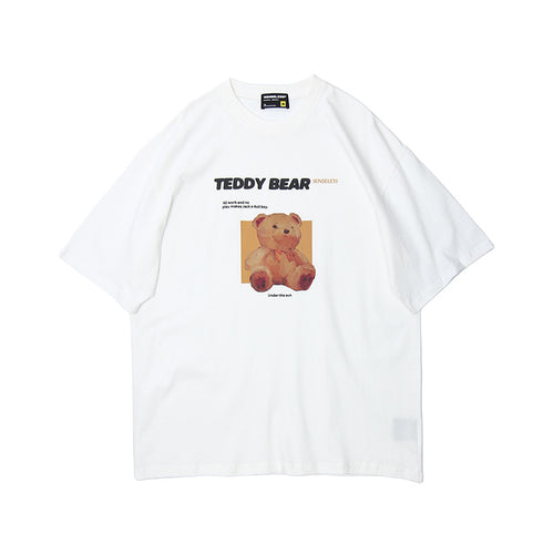 Cartoon Bear Short Sleeve T-Shirt for Men - Casual Wear