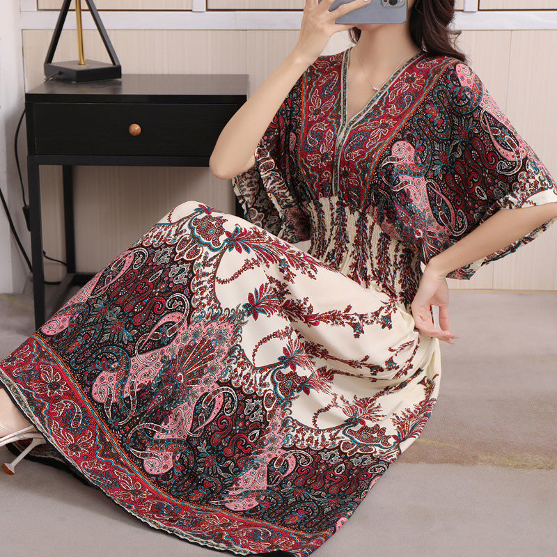 Southeast Asia Travel Floral Cotton Dress for Summer