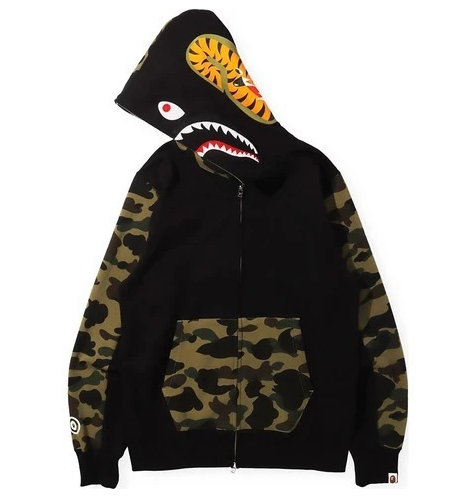 Camouflage Color-Block Zipper Hoodie Jacket for Women