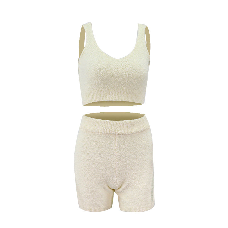 Summer Fashion V-Neck Sleeveless Knit Set for Women