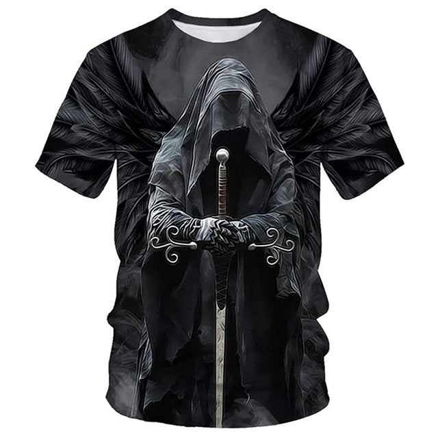 3D Skull Hip Hop O-Neck T-Shirt for Men