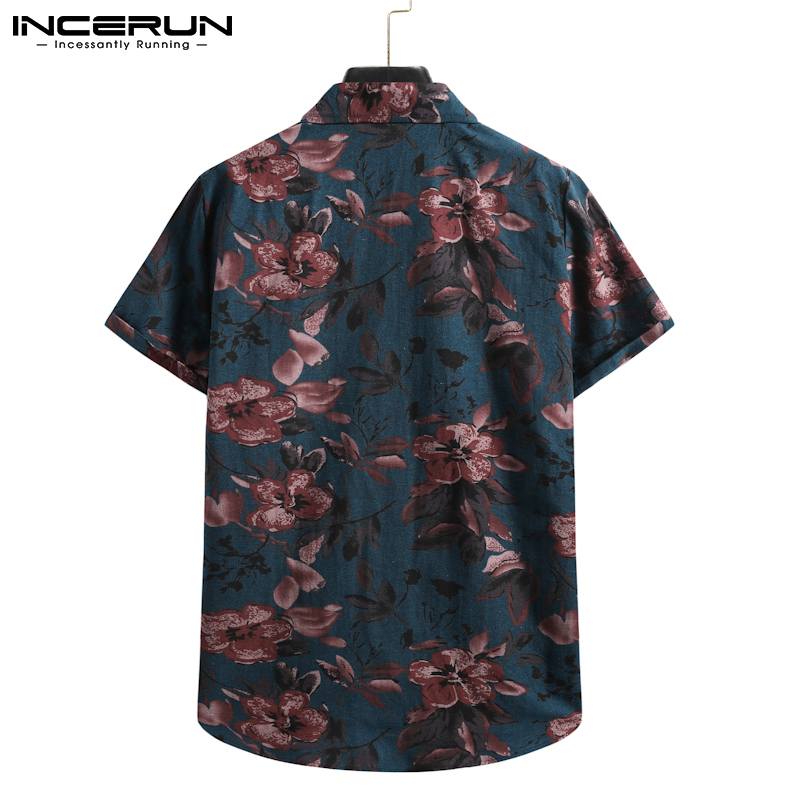 Men's Printed Cotton Hawaiian Shirt - Summer Streetwear