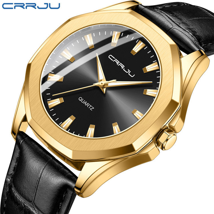 CRRJU Leather Watch 5015 for Men and Women