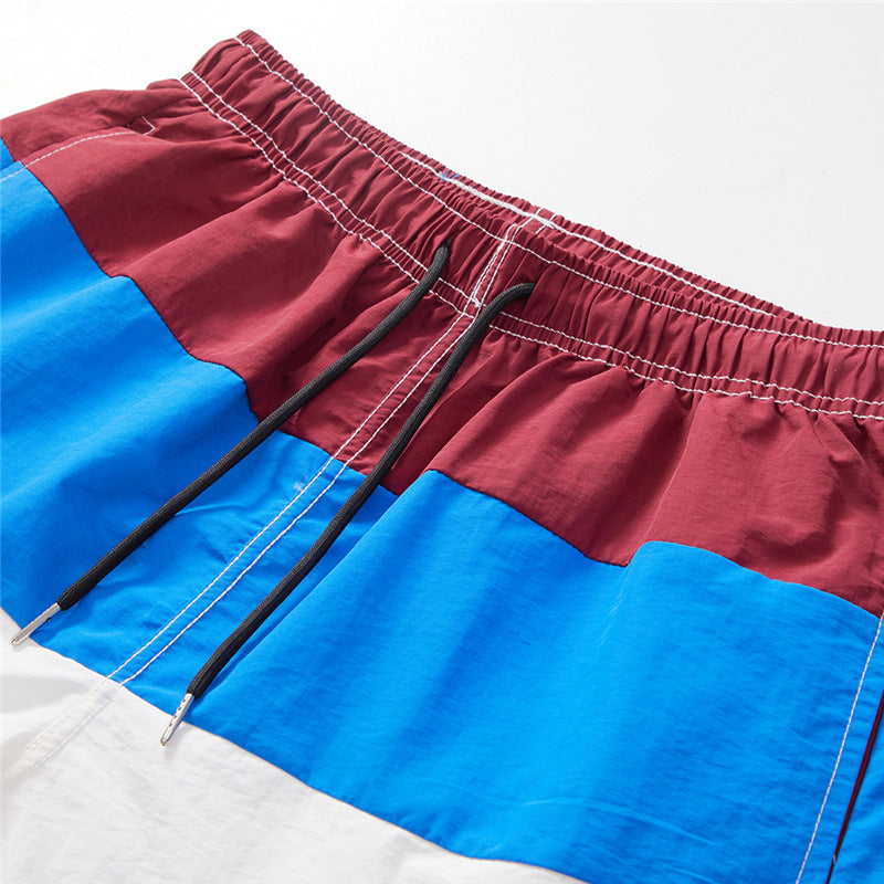 Clash Color Quick-Dry Loose Beach Pants for Men