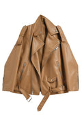 Vintage Brown Leather Jacket for Women - Spring 2021