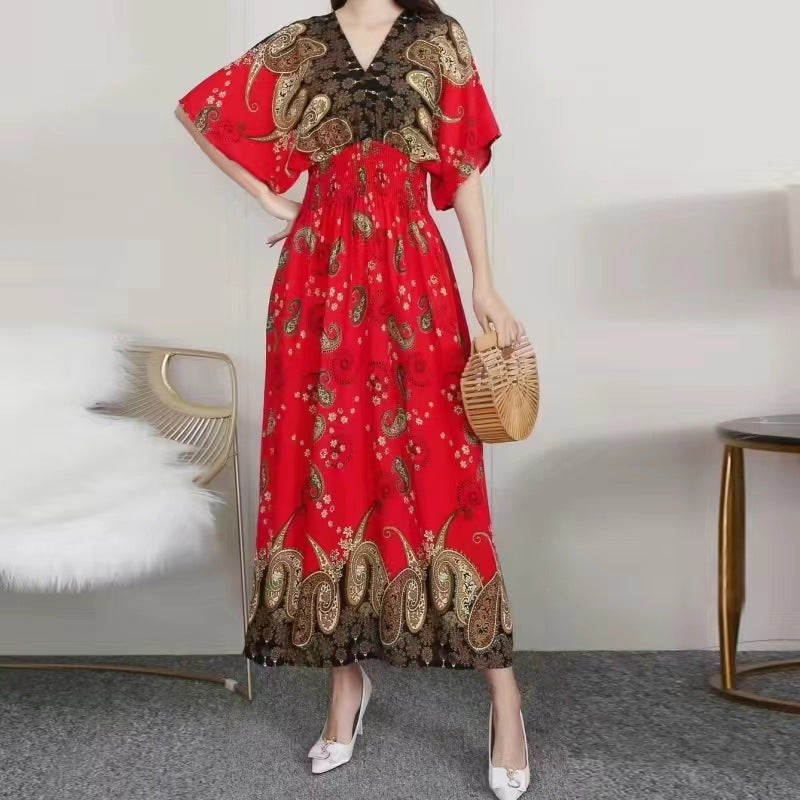 Southeast Asia Travel Floral Cotton Dress for Summer