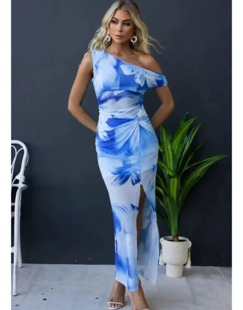 Oblique Shoulder Dress Women