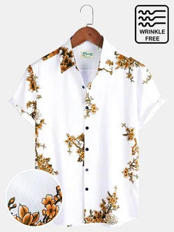 Men's Hawaiian Print Short Sleeve Shirt for Summer