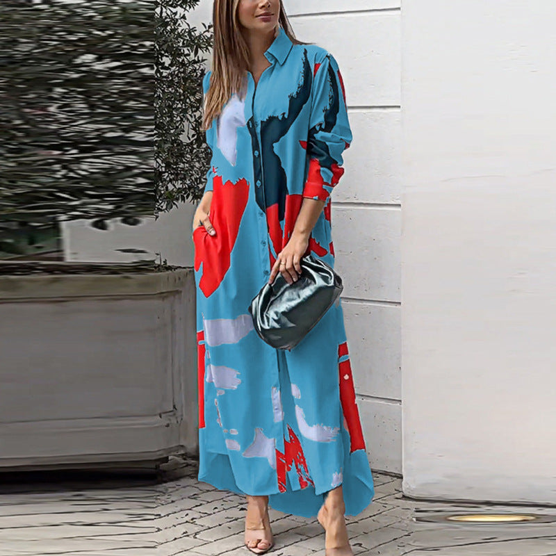 2024 Spring Women's Fashion Casual Printed Dress