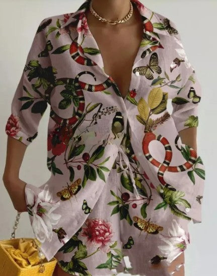Summer Vacation Suit Casual 2-piece Set