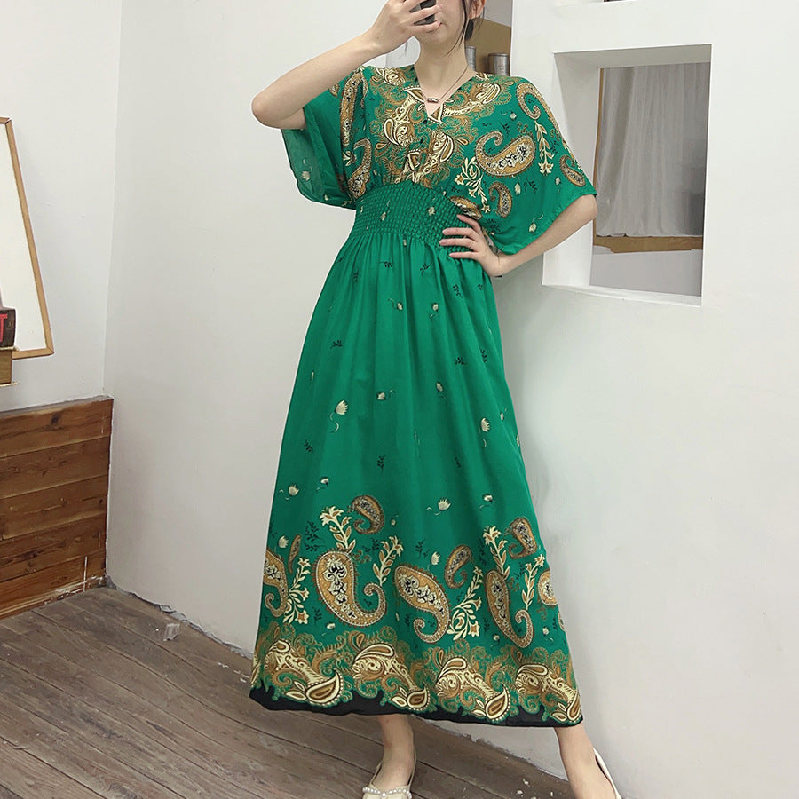 Southeast Asia Travel Floral Cotton Dress for Summer
