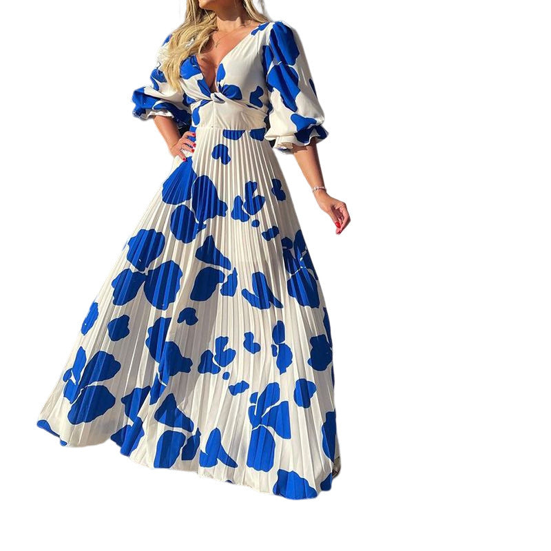 Evarisluxe Elegant Printed Midi Dress