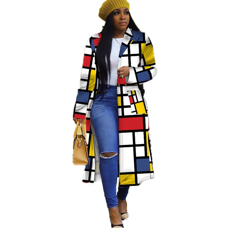 Spring African Women Long Sleeve Printed Dress S-5XL