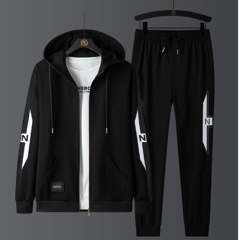 Men's Velvet Two-Piece Sports Suit Set