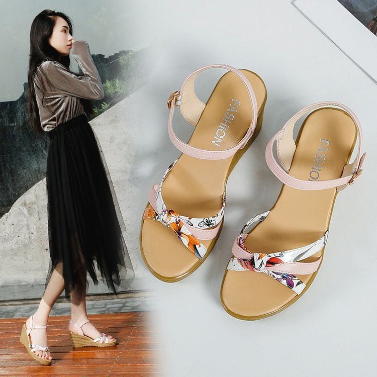 Evarisluxe Plateforme Luxe Wedge Sandal
