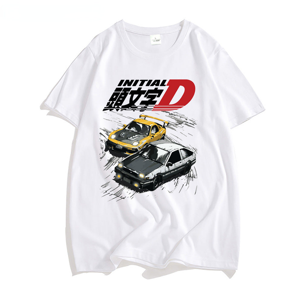 AE86 Initial D Anime T-Shirt for Men - Summer Style