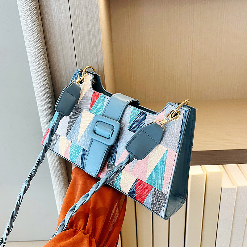 Popular Contrast Color PU Bag for Women - Summer Style