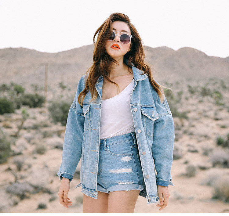 Plus Size Loose Denim Jacket for Women
