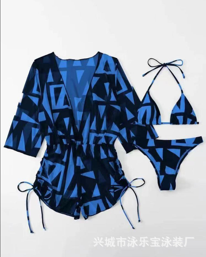 2023 Women's Long Sleeve Three-Piece Bikini Set