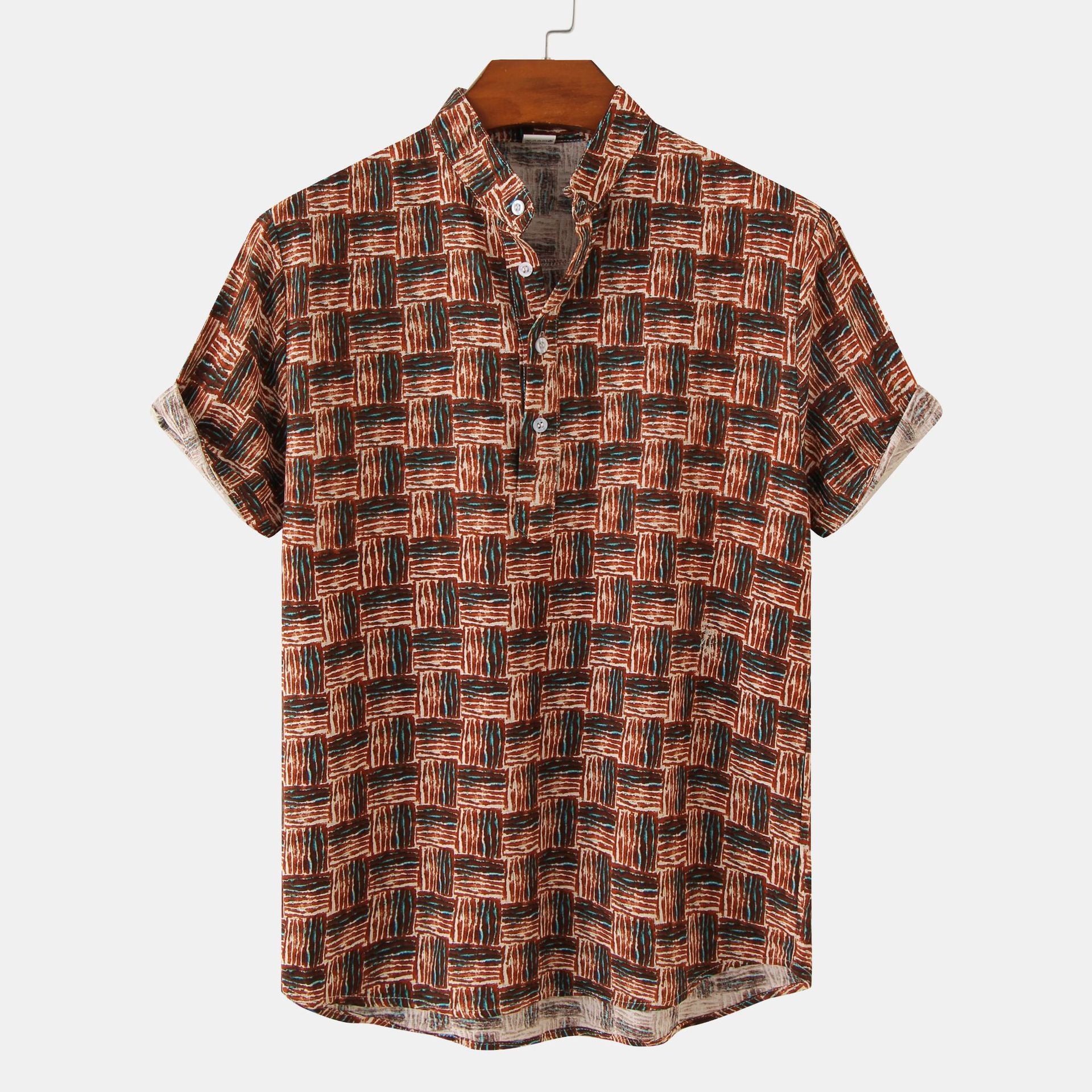 Summer Camouflage Print Short Sleeve Shirt for Men