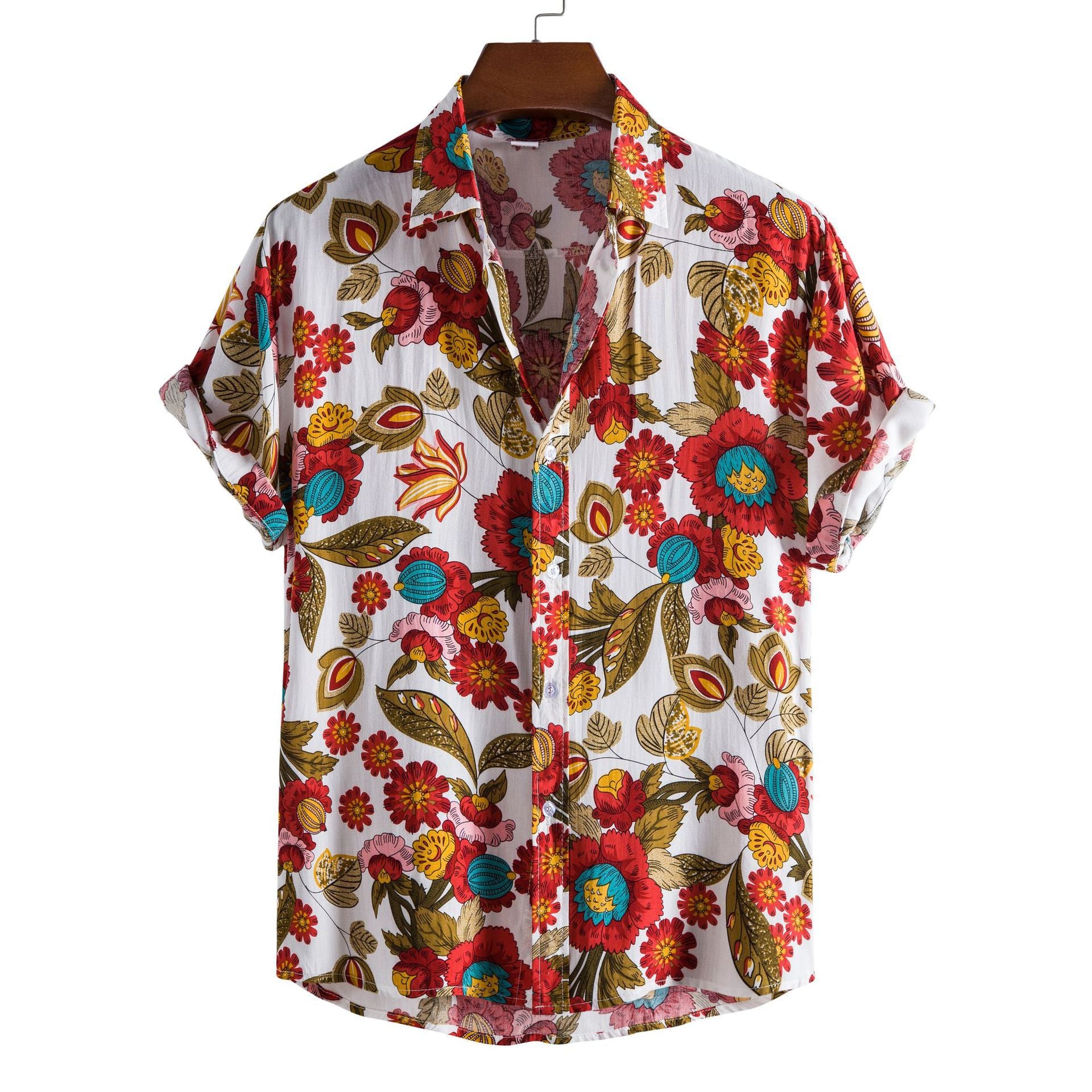 Men's Casual Short Sleeve Floral Shirt - Summer 2024