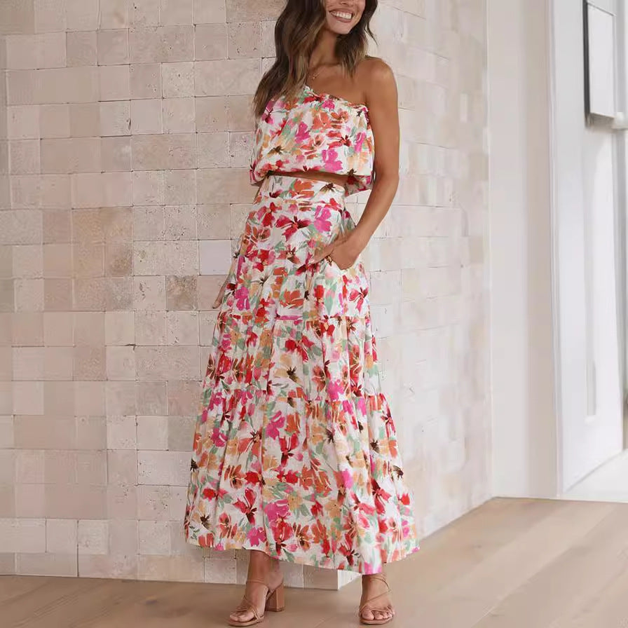 2023 Summer Women's Fashion Floral Two-Piece Set