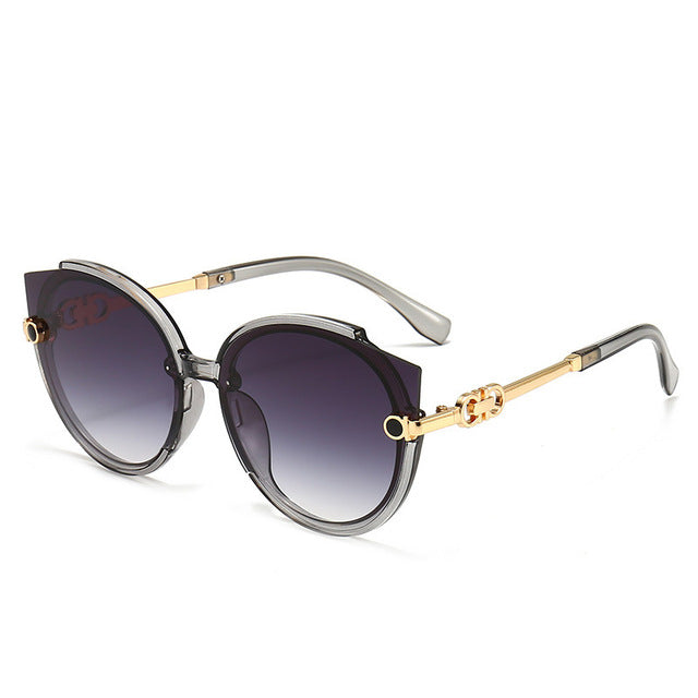 Vintage Cat Eye Round Sunglasses for Women UV400