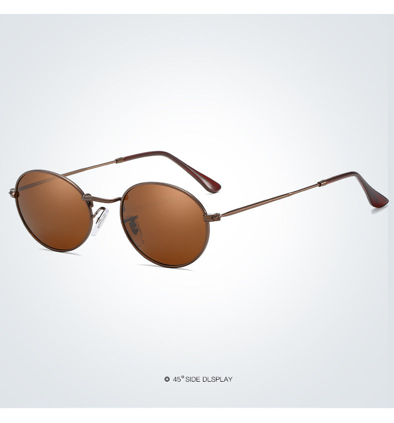 Oval Metal Polarized Sunglasses for Men and Women