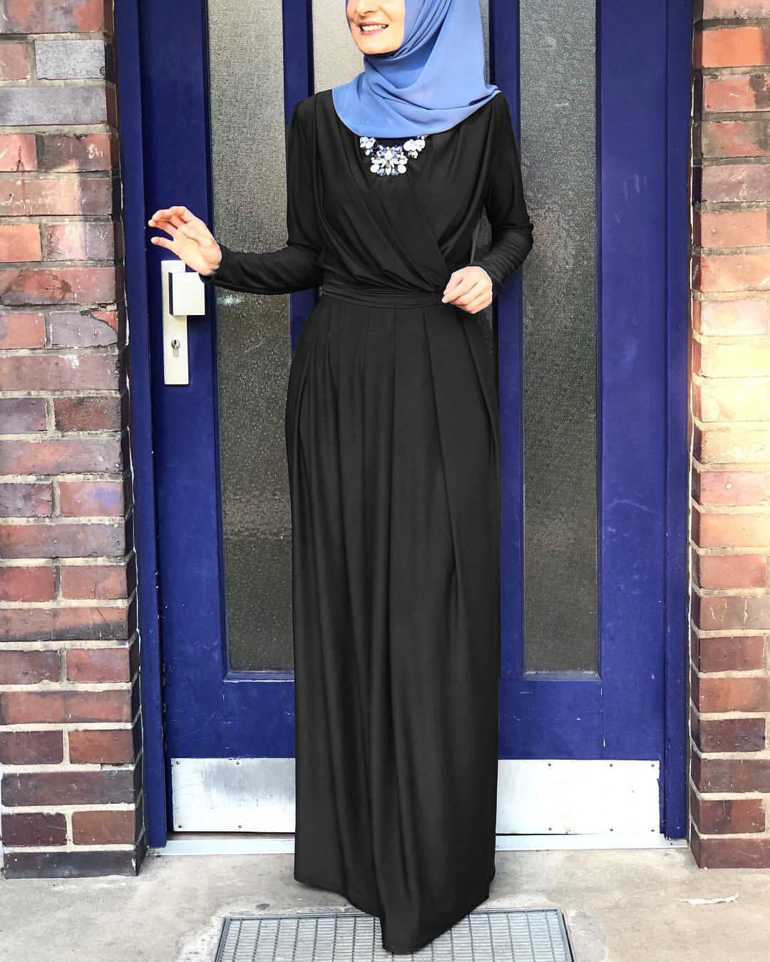 The Ligne Pure Solid Long Modest Dress | Evarisluxe