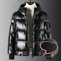 Men's Short PU Leather Cotton Jacket with Shine Finish