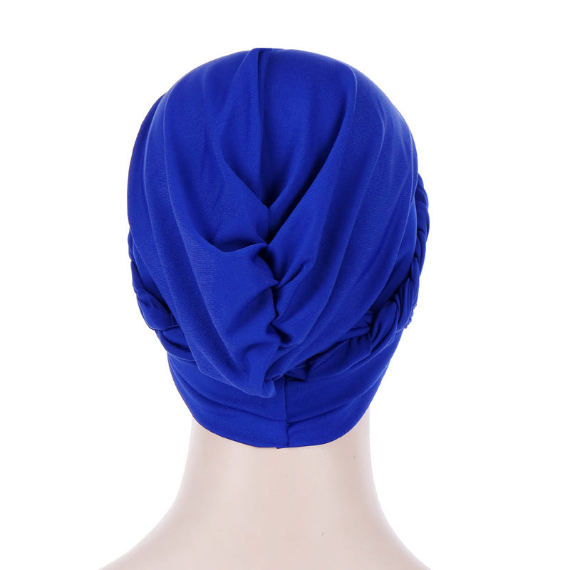 Muslim Single Braid Milk Silk Headwrap Hat 8003